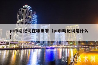 pi币助记词在哪里看（pi币助记词是什么