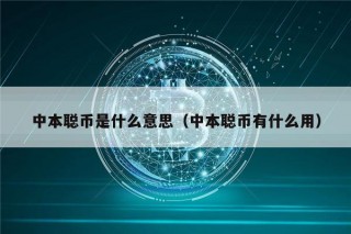 中本聪币是什么意思（中本聪币有什么用）
