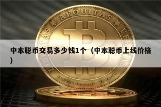 中本聪币交易多少钱1个（中本聪币上线价格）